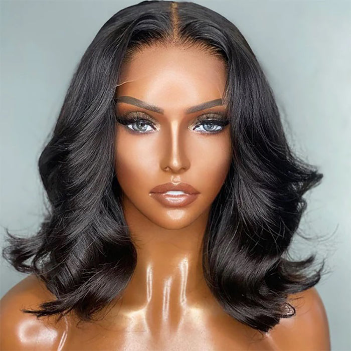 14 Inch Body Wave Short bob Wigs 5x5 Lace Closure Wigs Human Hair 100% Real Human Hair Wig