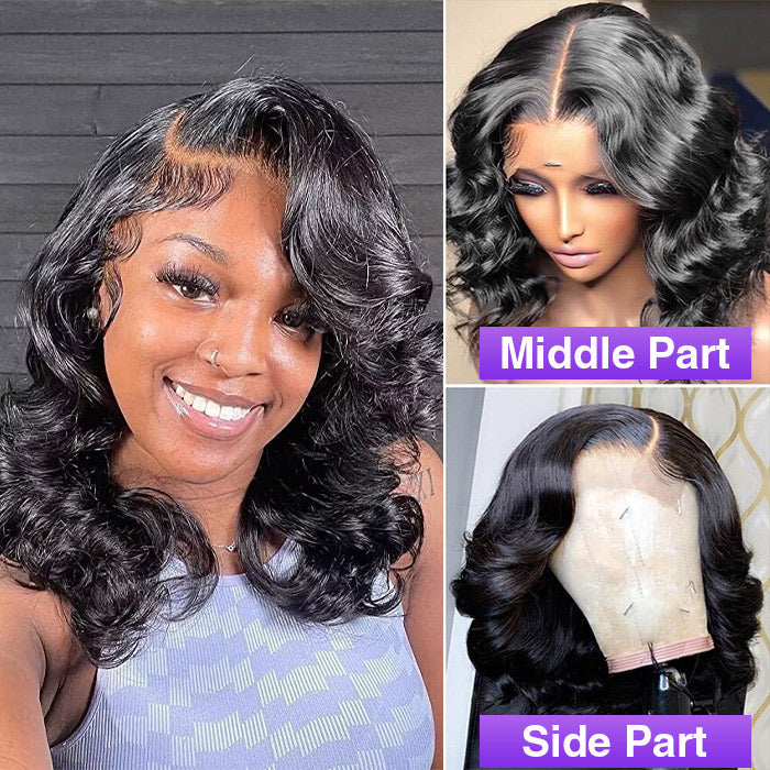 14 Inch Body Wave Short bob Wigs 5x5 Lace Closure Wigs Human Hair 100% Real Human Hair Wig