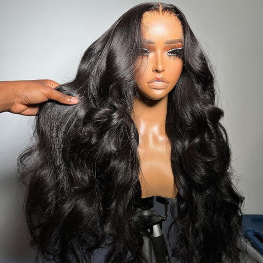 13x4 HD Lace Frontal Wig 100% Human Hair Wigs With Invisible Bleached Small Knots Hermosa Affordable Long Hair 180%