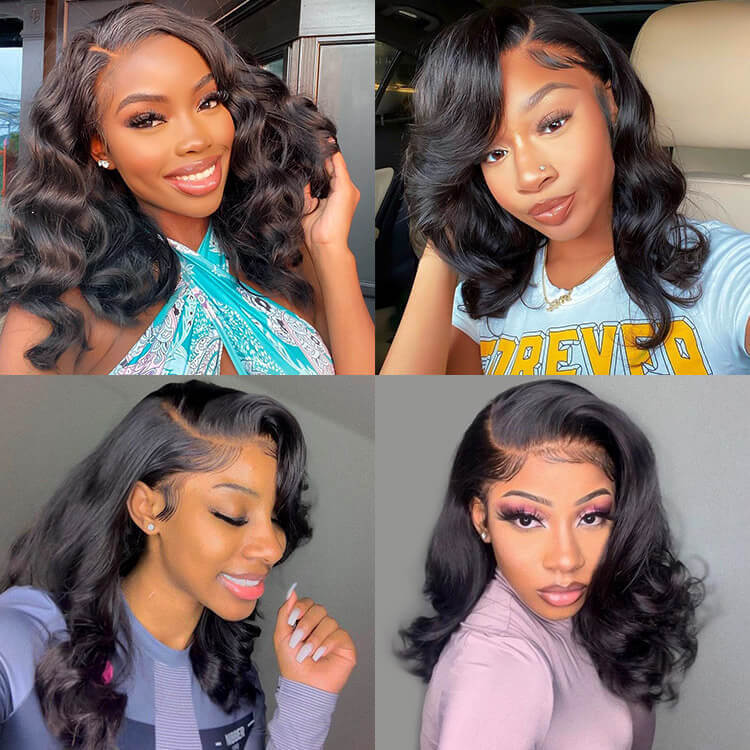 Body Wave Short bob Wigs 13x4 Lace Front Wigs Human Hair 100% Real Human Hair Wig Pre Plucked