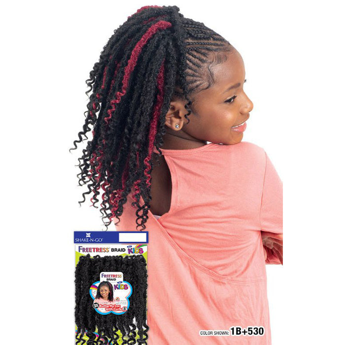 Freetress 3X Kids Pre-Looped Crochet Braid - BUTTERFLY LOC WITH CURLS 8"
