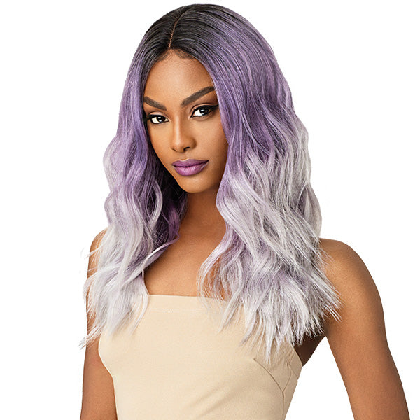 Outre Synthetic Color Bomb I Part Swiss Lace Front Wig - CELESTE