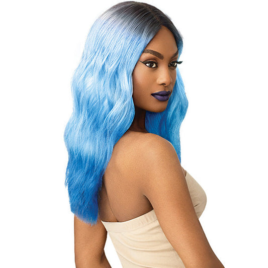Outre Synthetic Color Bomb I Part Swiss Lace Front Wig - CELESTE