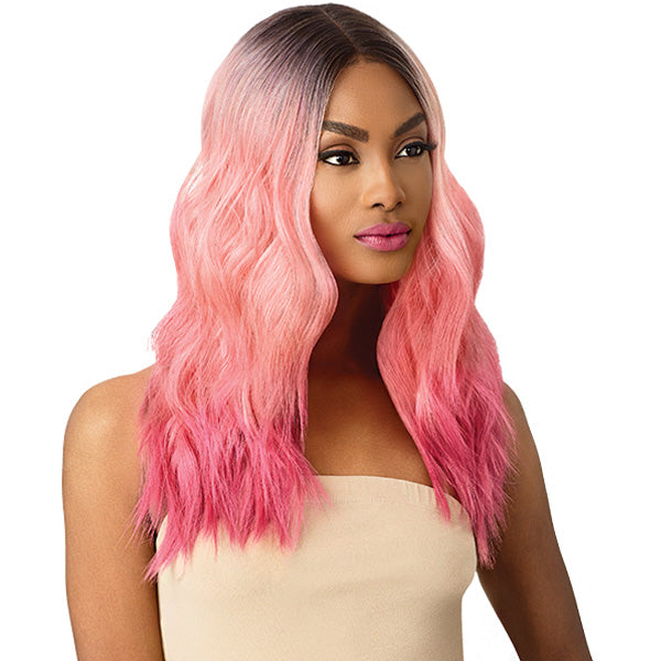 Outre Synthetic Color Bomb I Part Swiss Lace Front Wig - CELESTE