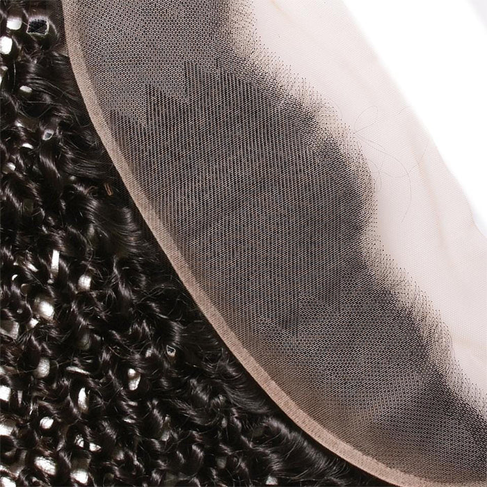 Curly Hair 13x4 Ear to Ear HD Transparent Lace Frontal Human Hair 12A Quality