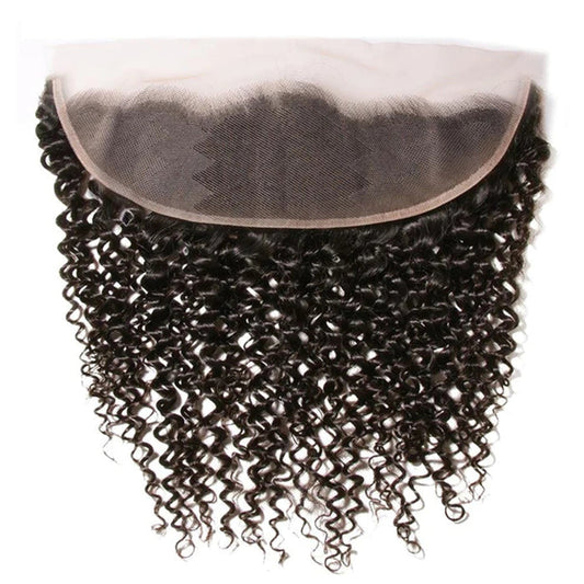 Curly Hair 13x4 Ear to Ear HD Transparent Lace Frontal Human Hair 12A Quality