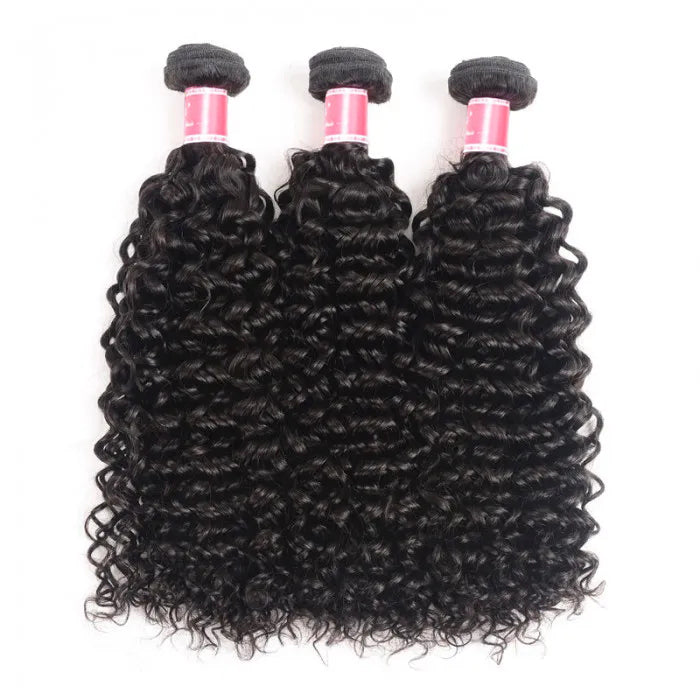 Malaysian Curly Hair Virgin Hair Weave 3 Bundles With 13x4 Lace Frontal Ear To Ear