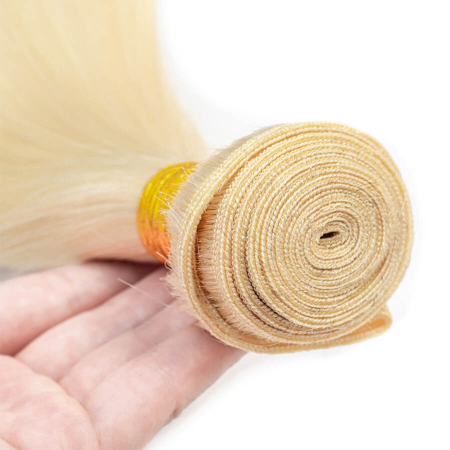 Color #613 Brazilian Straight Virgin Hair 3 Bundles 100% Unprocessed Human Hair Weave