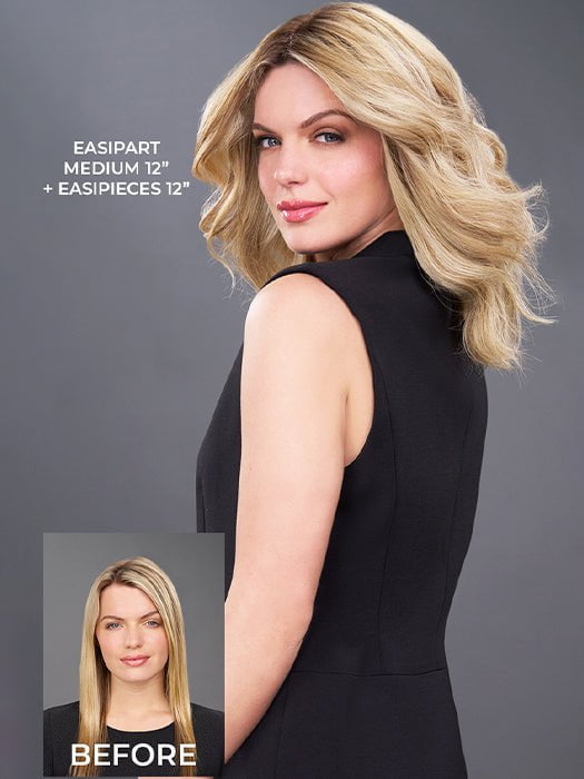 easiPart Medium 12" | Remy Human Hair Topper (Mono Top) | CLOSEOUT