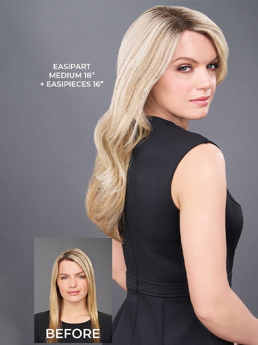 easiPart Medium 18" | Remy Human Hair Topper (Mono Top) | CLOSEOUT
