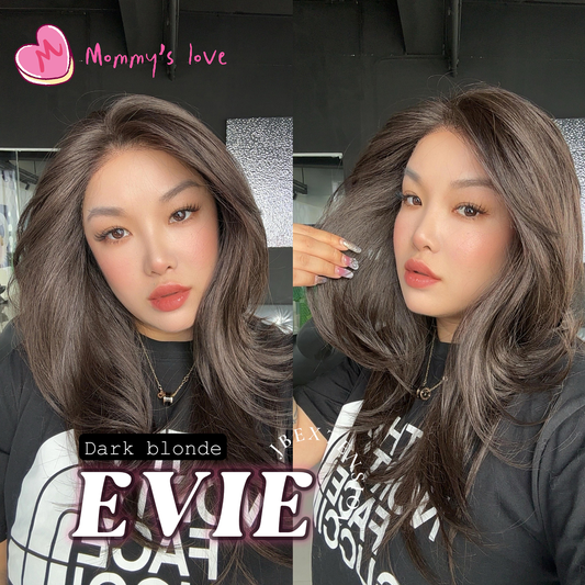 JBEXTENSION 22 Inches Dark Brown Pre-Cut Free Part Frontlace Glueless Wig EVIE DARK BROWN