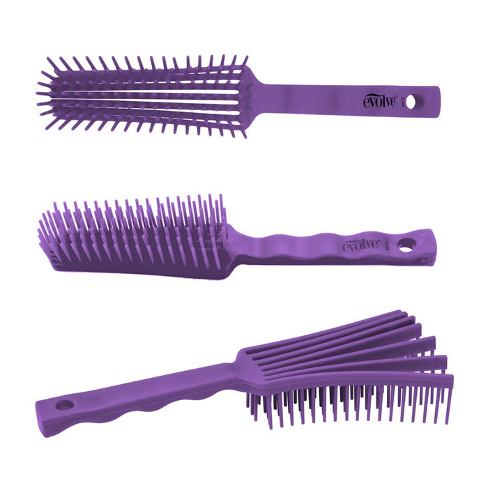Firstline Evolve Flow-Thru Detangler Bursh - Purple