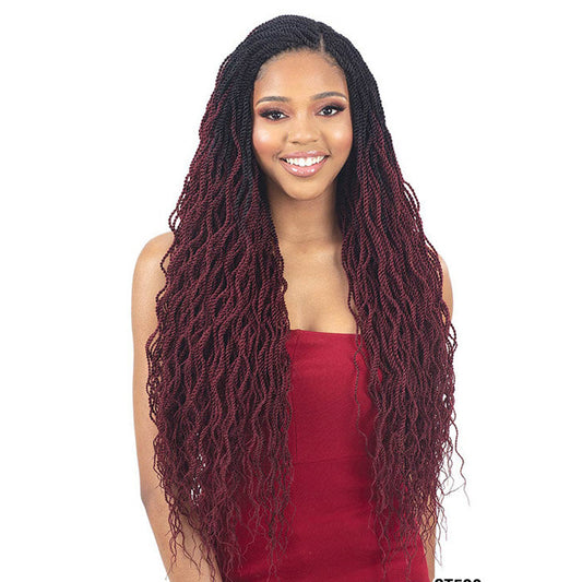 Model Model Glance Crochet Braids - WAVY FEATHERED TWIST BRAID 24" 3X