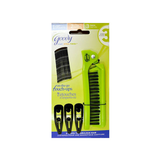 Goody Folded Brush Comb Bobby Pins Contour Clip On-The-Go Touch-Ups Set