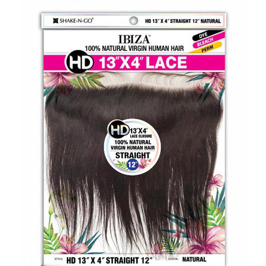 Freetress Ibiza 100% Natural Virgin Human Hair HD 13X4 Lace Closure - STRAIGHT 12"