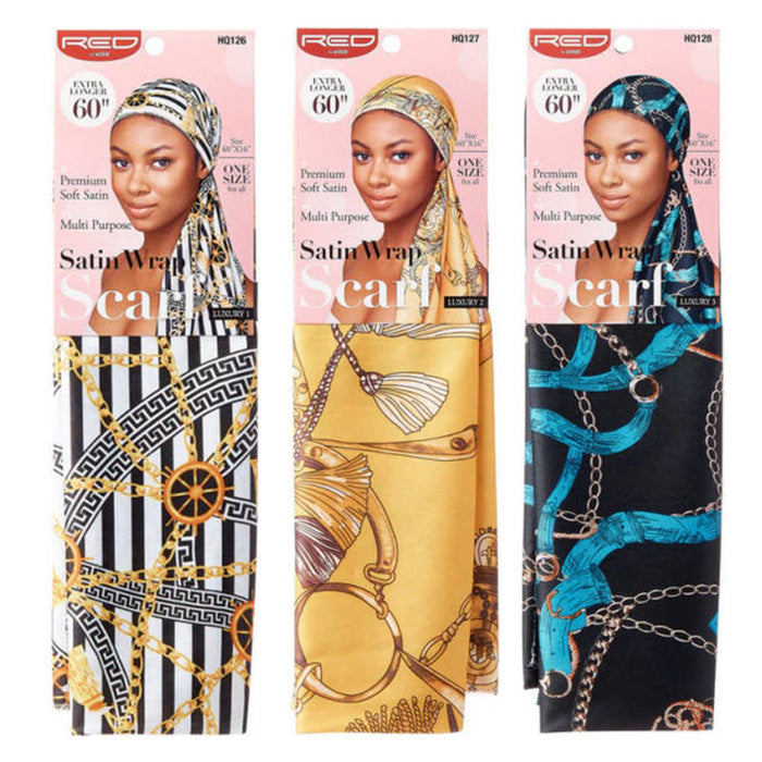 Red By Kiss Premium Silky Satin Wrap Scarf - 60"x16"