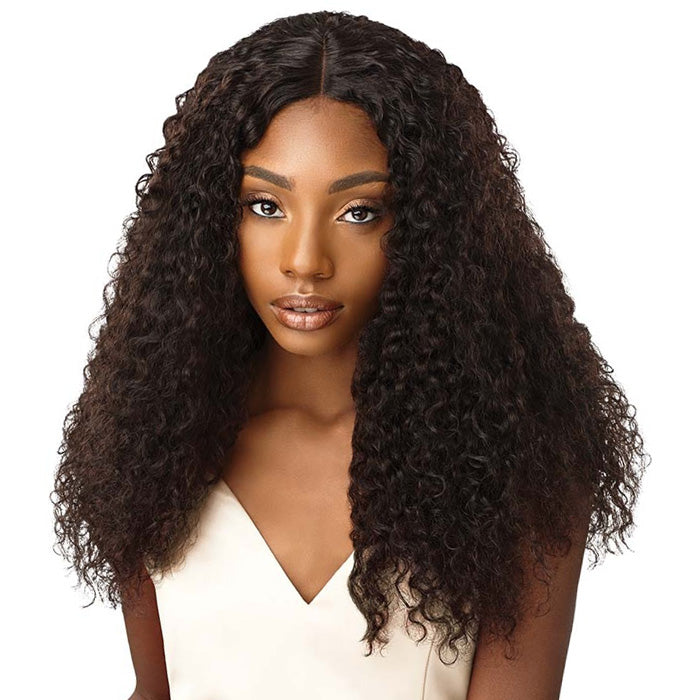 Outre 100% Unprocessed Bundle Hair Laid & Slayed Wet & Wavy Lace Closure - JERRY CURL 12-16"
