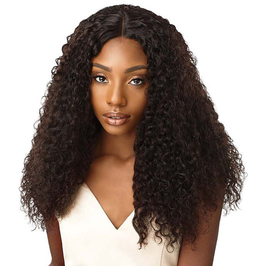 Outre 100% Unprocessed Bundle Hair Laid & Slayed Wet & Wavy Lace Closure - JERRY CURL 12-16"