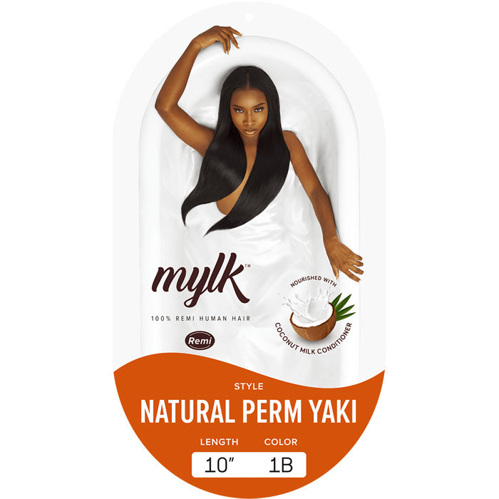 Outre Mylk 100% Remy Human Hair Weaves - NATURAL PERM YAKI 10"/12"/14"