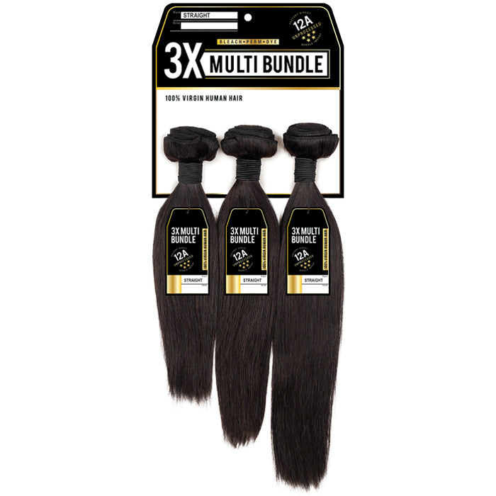 Sensationnel 12A 100% Virgin Human Hair 3X Bundle Weave - STRAIGHT 12"14"16"