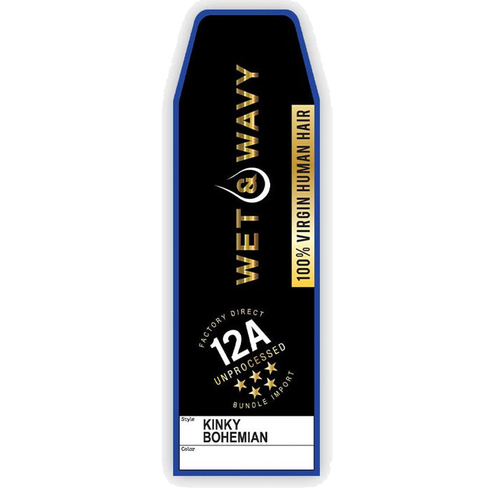 Sensationnel Bare & Natural Unprocessed Virgin Human Hair Wet & Wavy Weave - 12A KINKY BOHEMIAN 10" - 18"