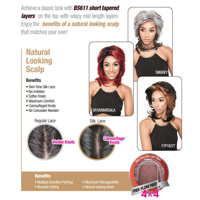 Mane Concept Isis Brown Sugar Silk Human Hair Blend 4x4 Lace Front Wig - BS611