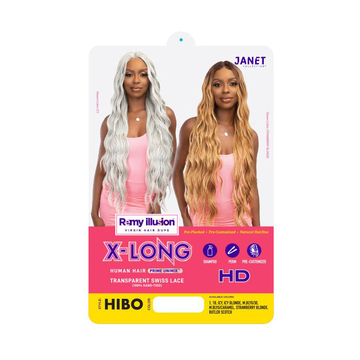 Janet Collection Remy Illusion X-Long Human Hair Mix HD Lace Wig - HIBO