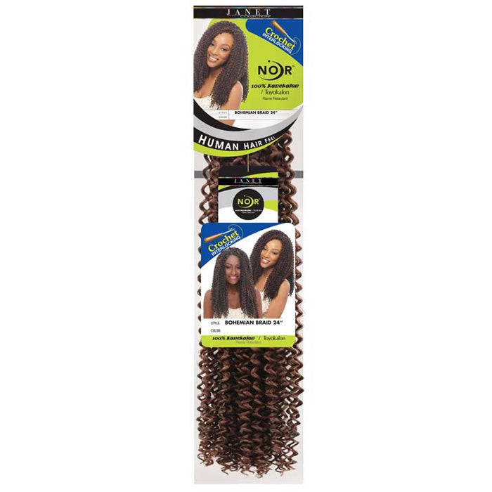 Janet Collection Noir Pre-Looped Crochet Braid - BOHEMIAN BRAID 22"