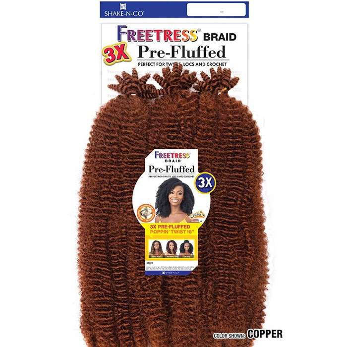 Freetress Pre-Looped Crochet Braid - 3X PRE-FLUFFED POPPIN TWIST 16"