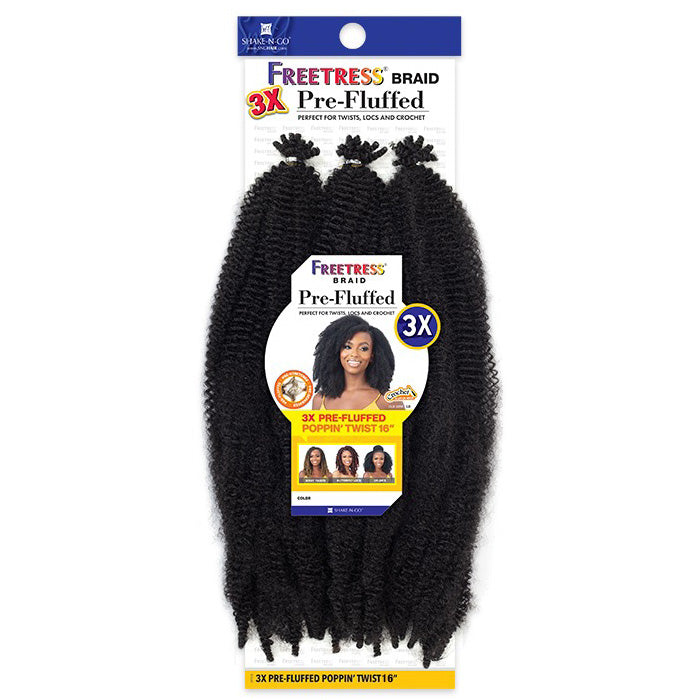 Freetress Pre-Looped Crochet Braid - 3X PRE-FLUFFED POPPIN TWIST 16"