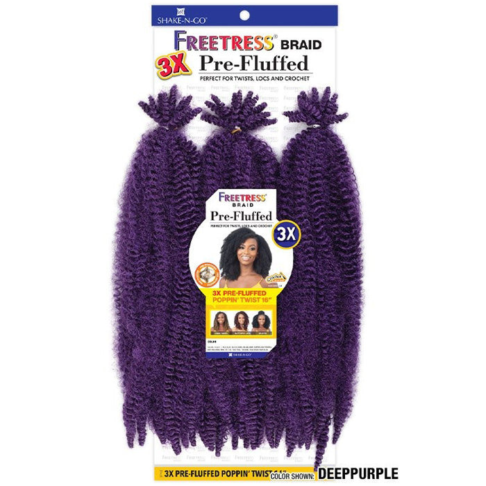 Freetress Pre-Looped Crochet Braid - 3X PRE-FLUFFED POPPIN TWIST 16"