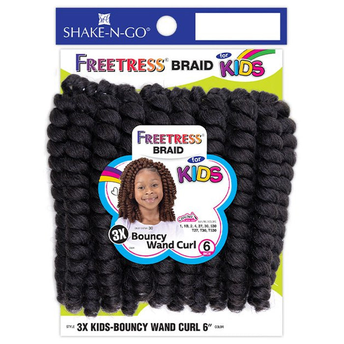 Freetress 3X Kids Crochet Braid - BOUNCY WAND CURL 6"