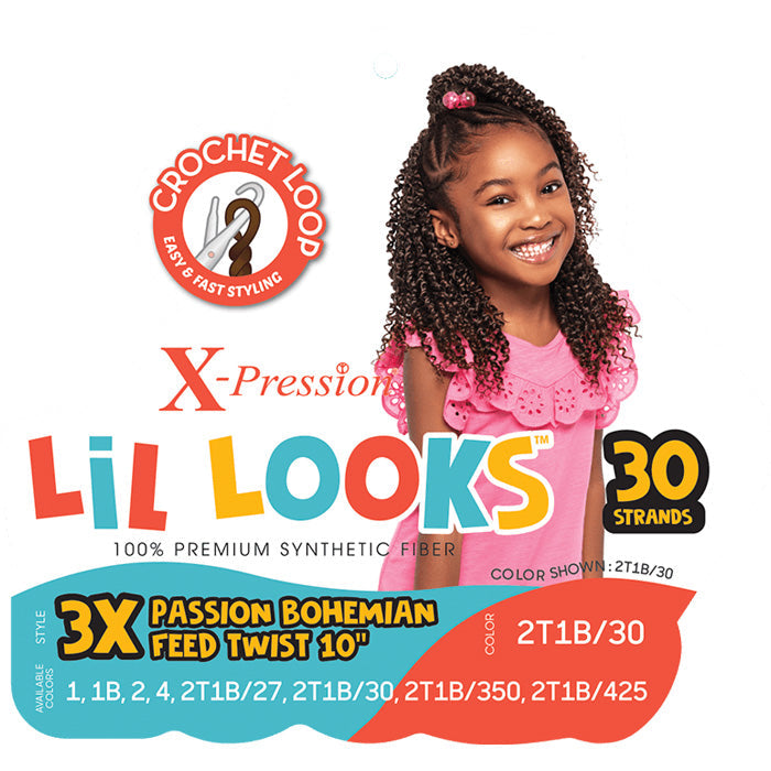 Outre X-Pression LiL Looks Crochet Loop Braid - BOHEMIAN FEED TWIST 10" 3X