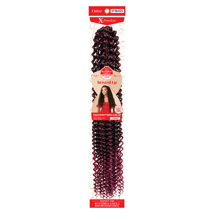 Outre X-Pression Twisted Up Crochet Braid - PASSION BUTTERFLY CURL 20"