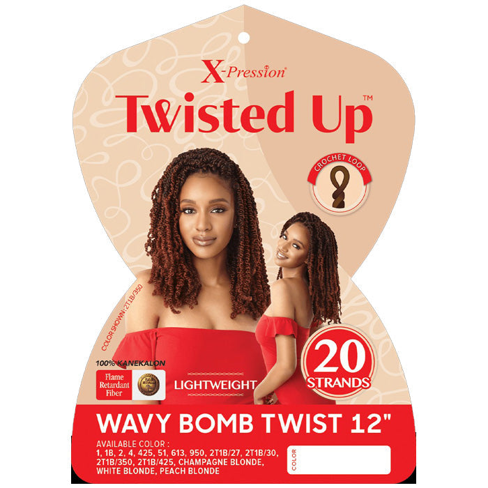Outre X-Pression Twisted Up Crochet Loop Braid - WAVY BOMB TWIST 12"/18"/24"