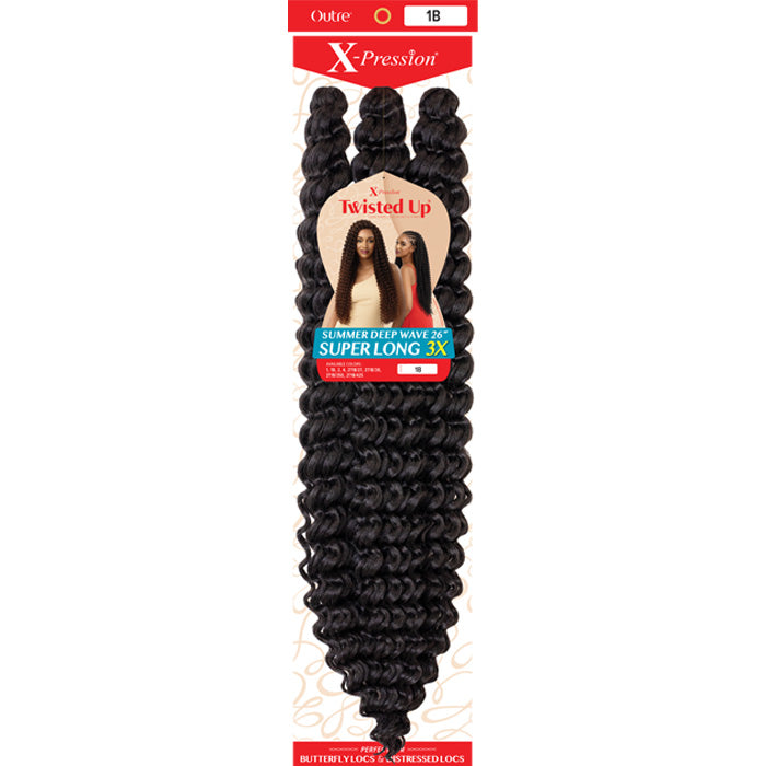 Outre X-Pression Twisted Up Crochet Braids 3X - SUMMER DEEP WAVE 26 SUPER LONG