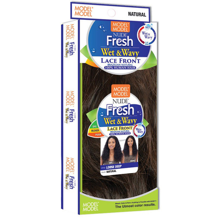 Model Model Nude Fresh Wet & Wavy Brazilian Natural Human Hair Lace Front Wig LOOSE DEEP