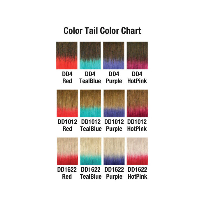 Lord & Cliff 100% Remy Human Hair Dip Dye Clip In Extension - STRAIGHT COLOR TAIL OMBRE TWO TONE 16-18"