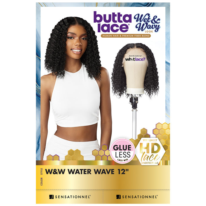 Sensationnel Butta Lace Wet and Wavy Glueless Human Hair Blend HD Lace Front Wig - W&W WATER WAVE 12