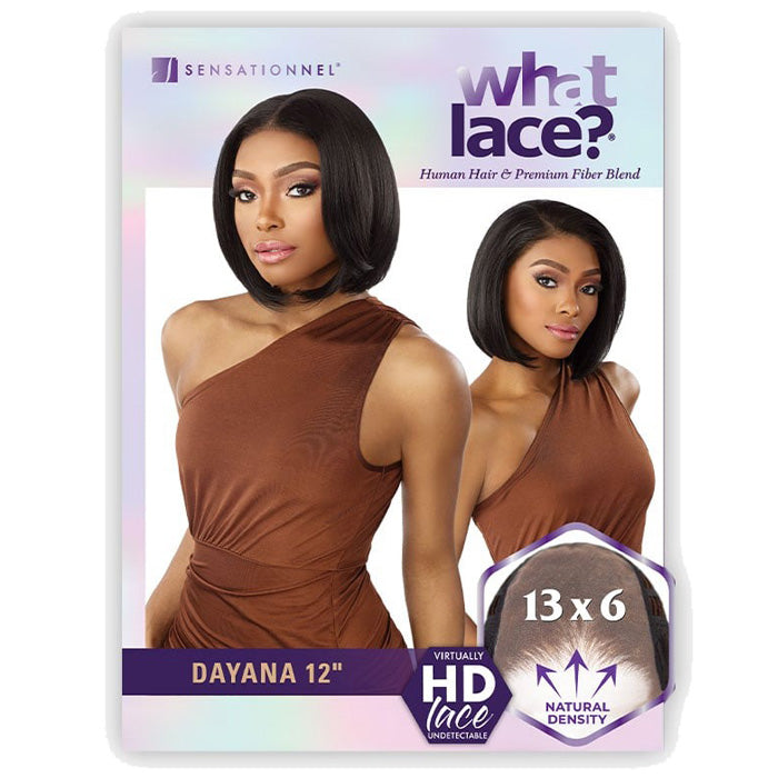 Sensationnel What Lace Human Hair Blend 13x6 HD Lace Front Wig - DAYANA 12"