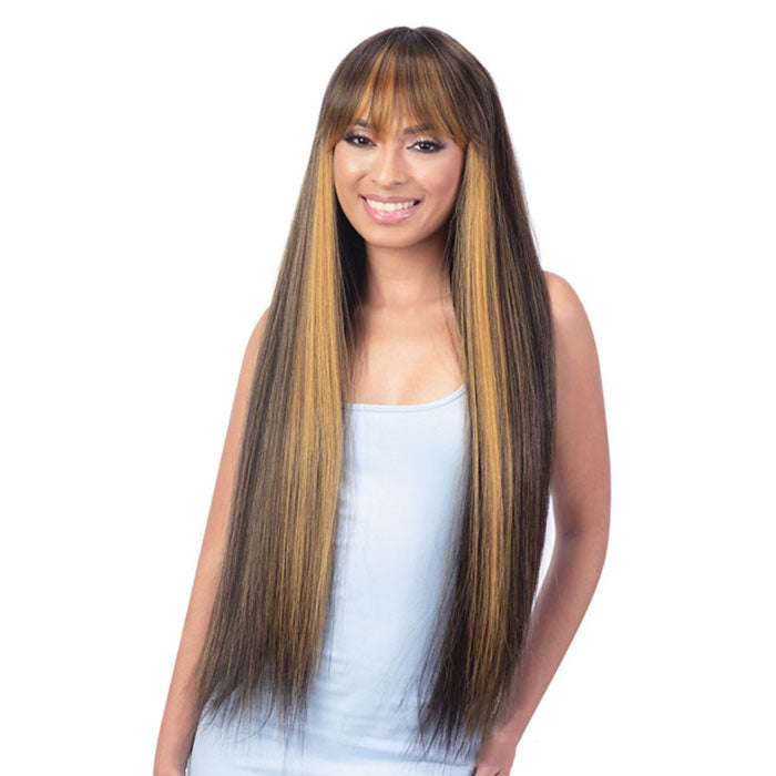 Mayde Beauty Candy Curtain Bang Synthetic Full Wig - ERIN