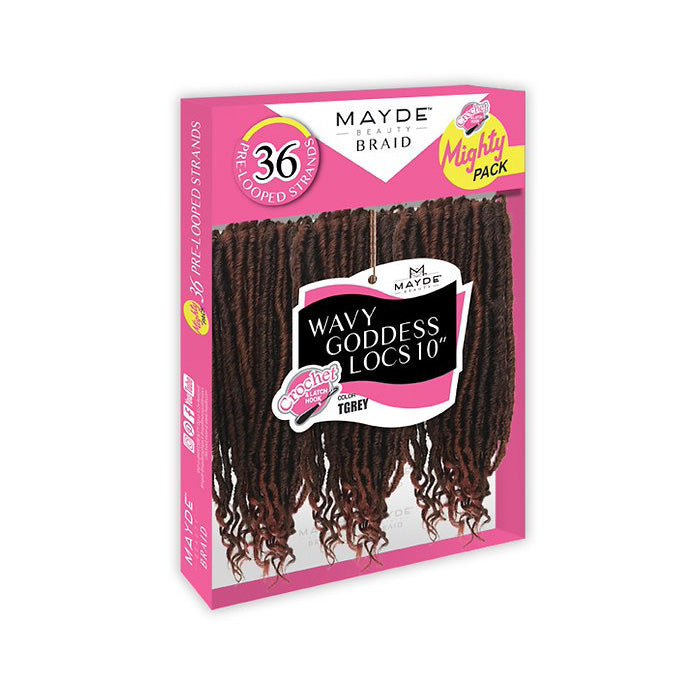 Mayde Beauty Pre-Looped Crochet Braid Mighty Pack - WAVY GODDESS LOCS 10"