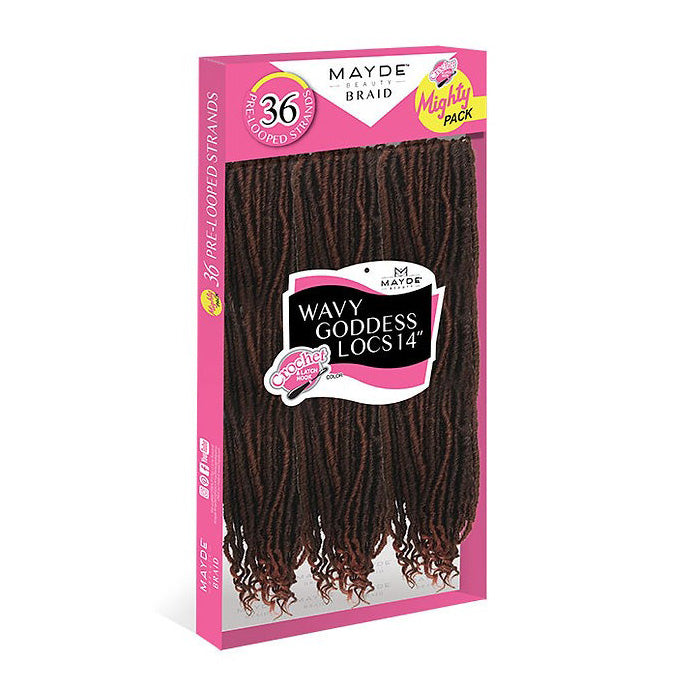 Mayde Beauty Pre-Looped Crochet Braid Mighty Pack - WAVY GODDESS LOCS 14"