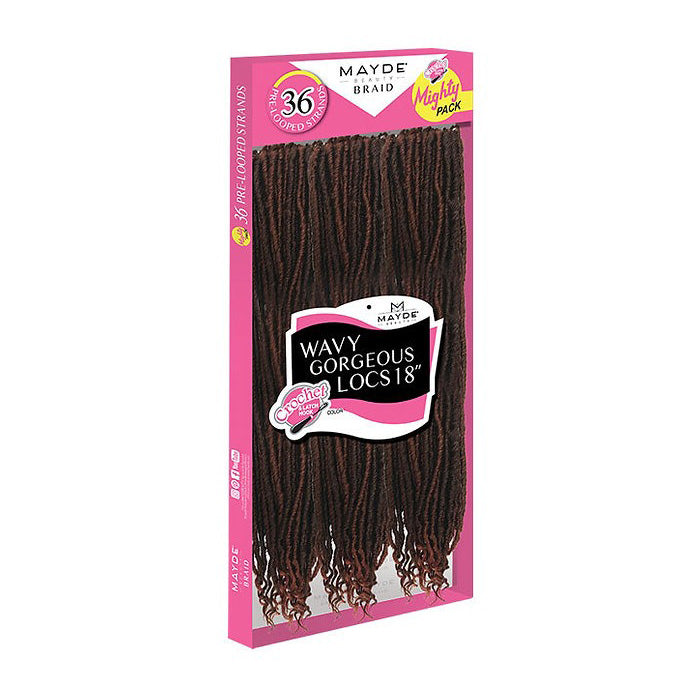 Mayde Beauty Pre-Looped Crochet Braid - 36 WAVY GODDESS LOCS 18"