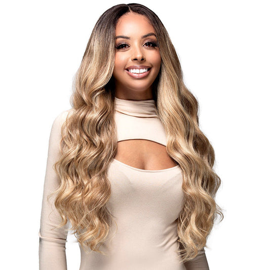 Bobbi Boss Glueless Human Hair Blend 13x4 HD Lace Front Wig - MBLF403 HANNIE - Pre-Plucked
