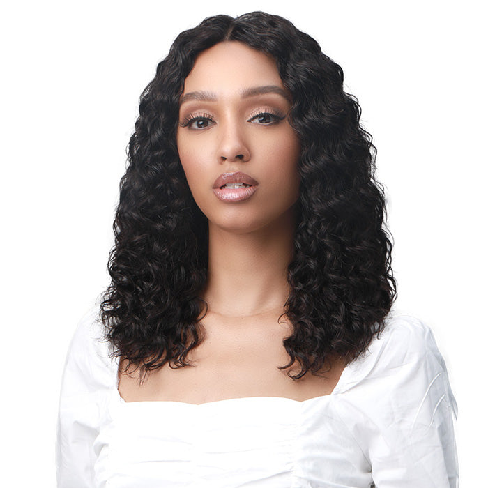 Bobbi Boss 100% Unprocessed Human Hair Wet & Wavy 5.5" Deep Lace Part Wig - MHLF441 MARGARET