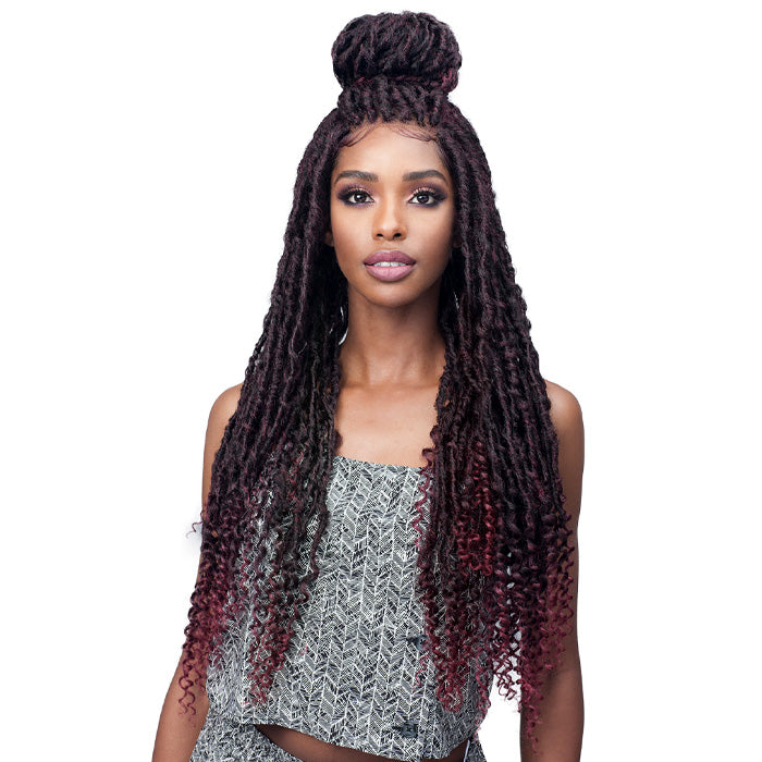Bobbi Boss Braided Lace Front Wig Free Parting Nu Locs Curly Tips 30 - MLF619