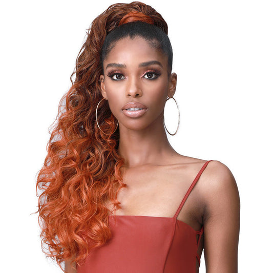 Bobbi Boss Human Hair Blend Tress Up Ponytail OCEAN WAVE 28