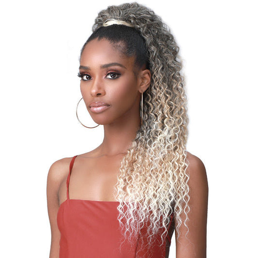 Bobbi Boss Human Hair Blend Tress Up Ponytail WATER WAVE 28"