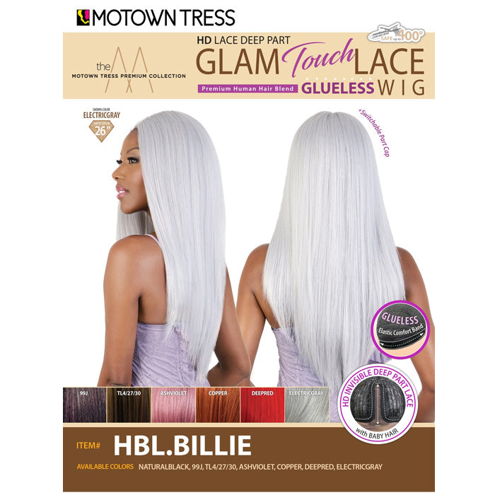 Motown Tress Glam Touch Glueless Human Hair Blend HD Deep Part Lace Font Wig - HBL BILLIE